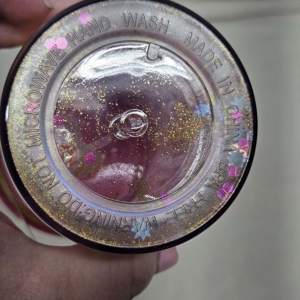 Deluxe 20 oz. Starburst Glitter Tumbler w/ Straw Double Wall BPA Free New - Picture 6 of 8